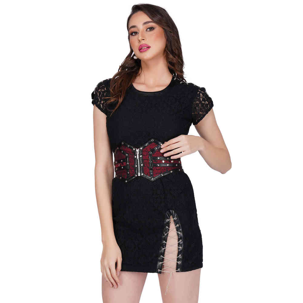Attitude Corsets - Laurelin Korset Taille riem - Bordeaux rood Product image